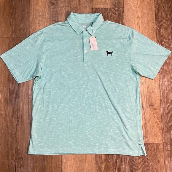 The Black Dog Other - NWT The Black Dog Beachfront Collection Slub Polo XL Seafoam Preppy Coastal $64